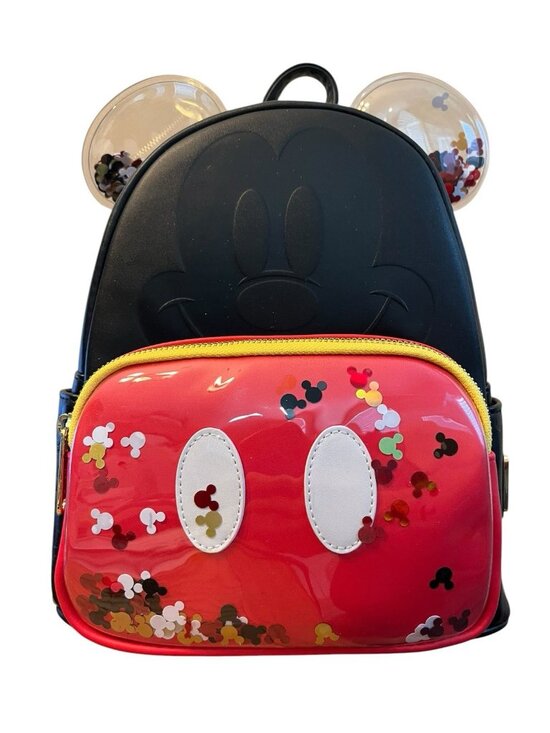 Loungefly Disney Mickey Mouse Confetti Ears Mini Backpack Cosplay Black Red NWT main image 6